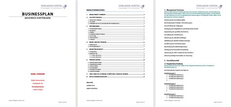 Businessplan: Kostenloses PDF Beispiele, Muster .